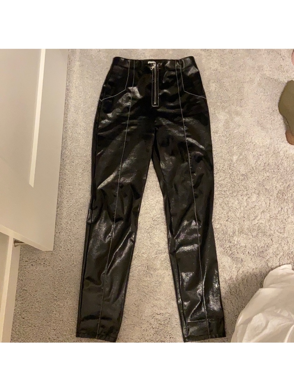 Sunday Best Black High-Shine Faux Leather Skinny Pants
